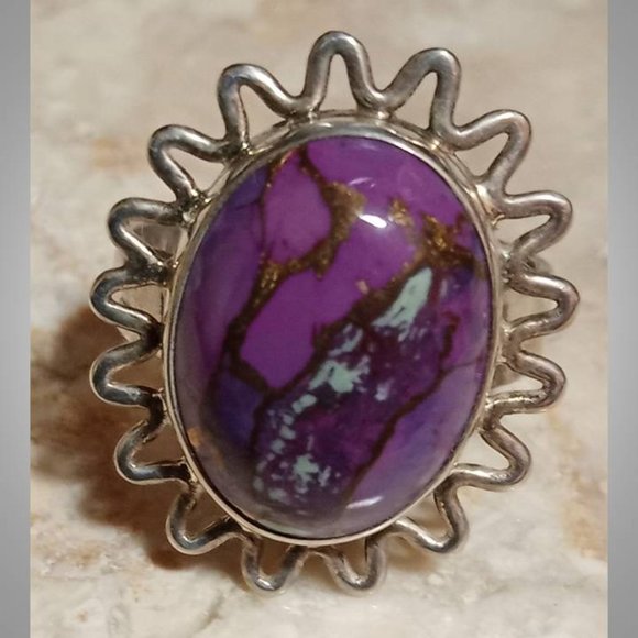 🔥AUTHENTIC Mohave Purple Turquoise sterling silver Ring sz 7 05 11825 - Picture 3 of 8